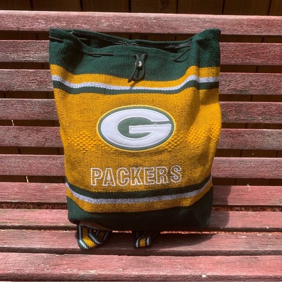 Green Bay Packers Embroidered Knit Backpack / Tote - Picture 1 of 7
